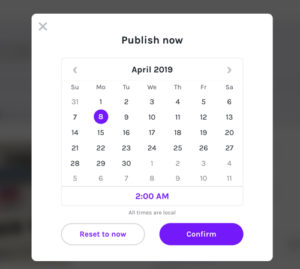 予約投稿用のカレンダー